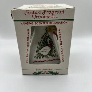 Vintage JASCO Festive Fragrant Goose‎ Porcelain Holiday Christmas Ornament New